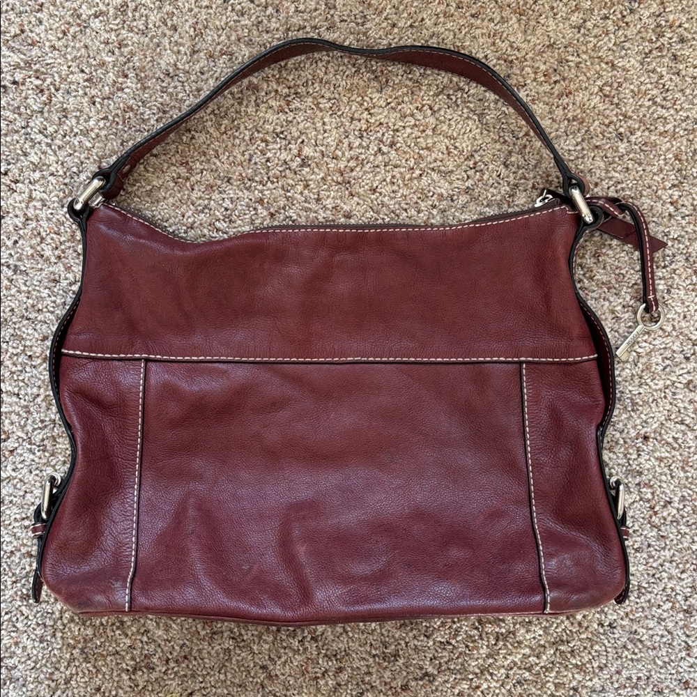 Fossil 1954 Plum Leather Hobo Purse - Picture 2 of 9